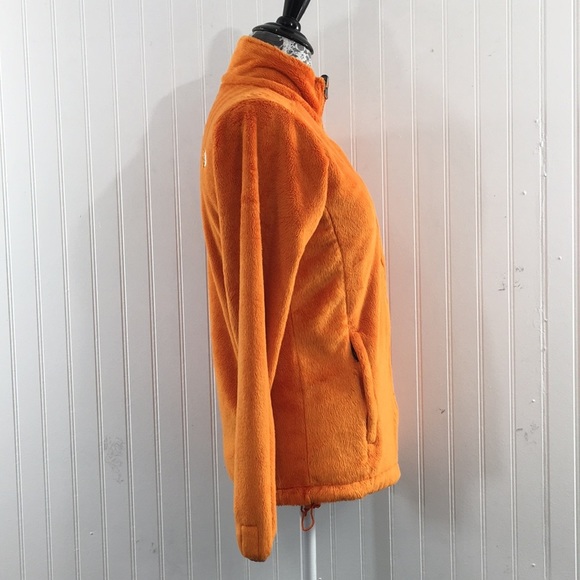 The North Face Orange Full Zip Mock Neck Jacket Womens XS Faux Fur - Picture 3 of 12